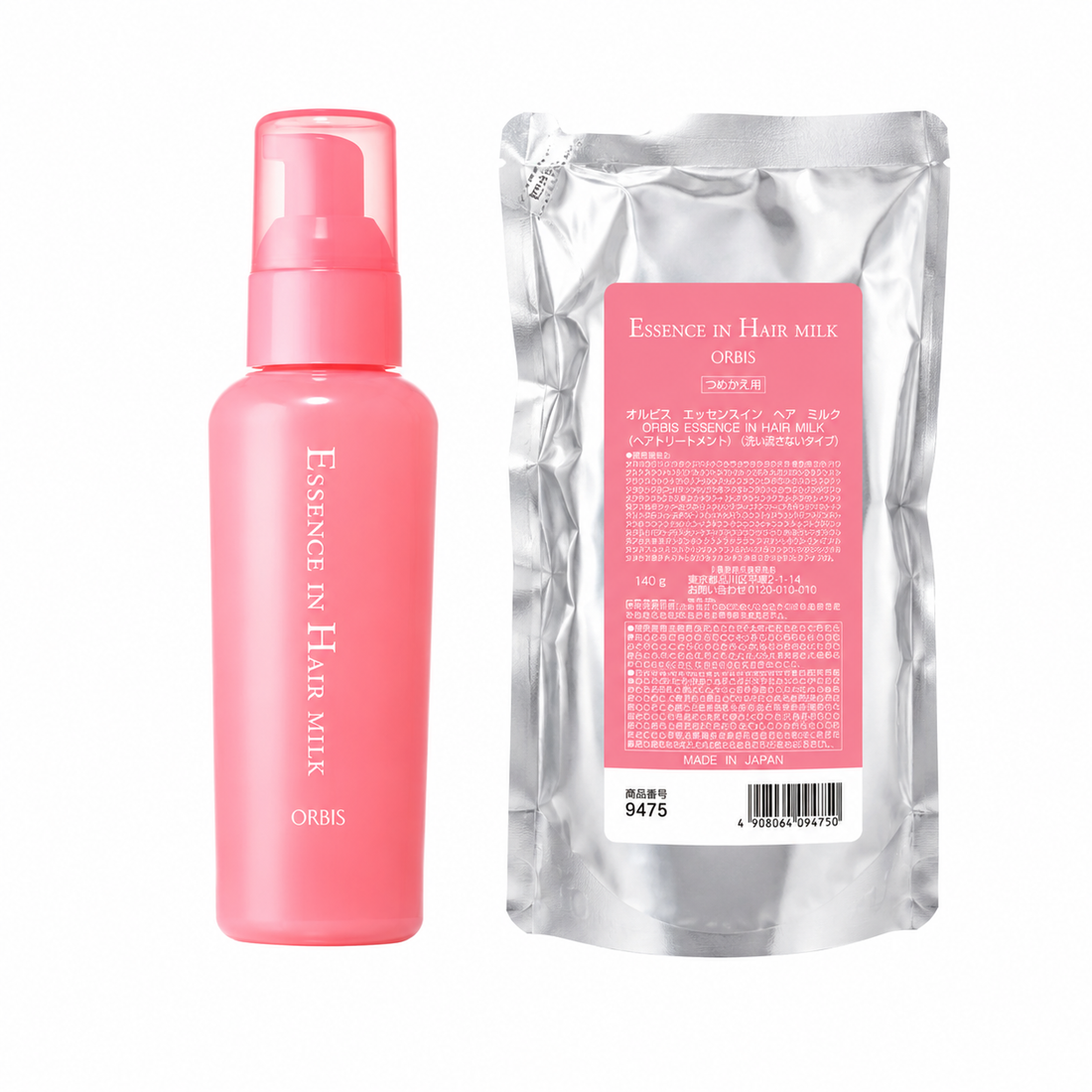 ORBIS Essence in Hair Milk 護髮乳瓶裝與補充裝