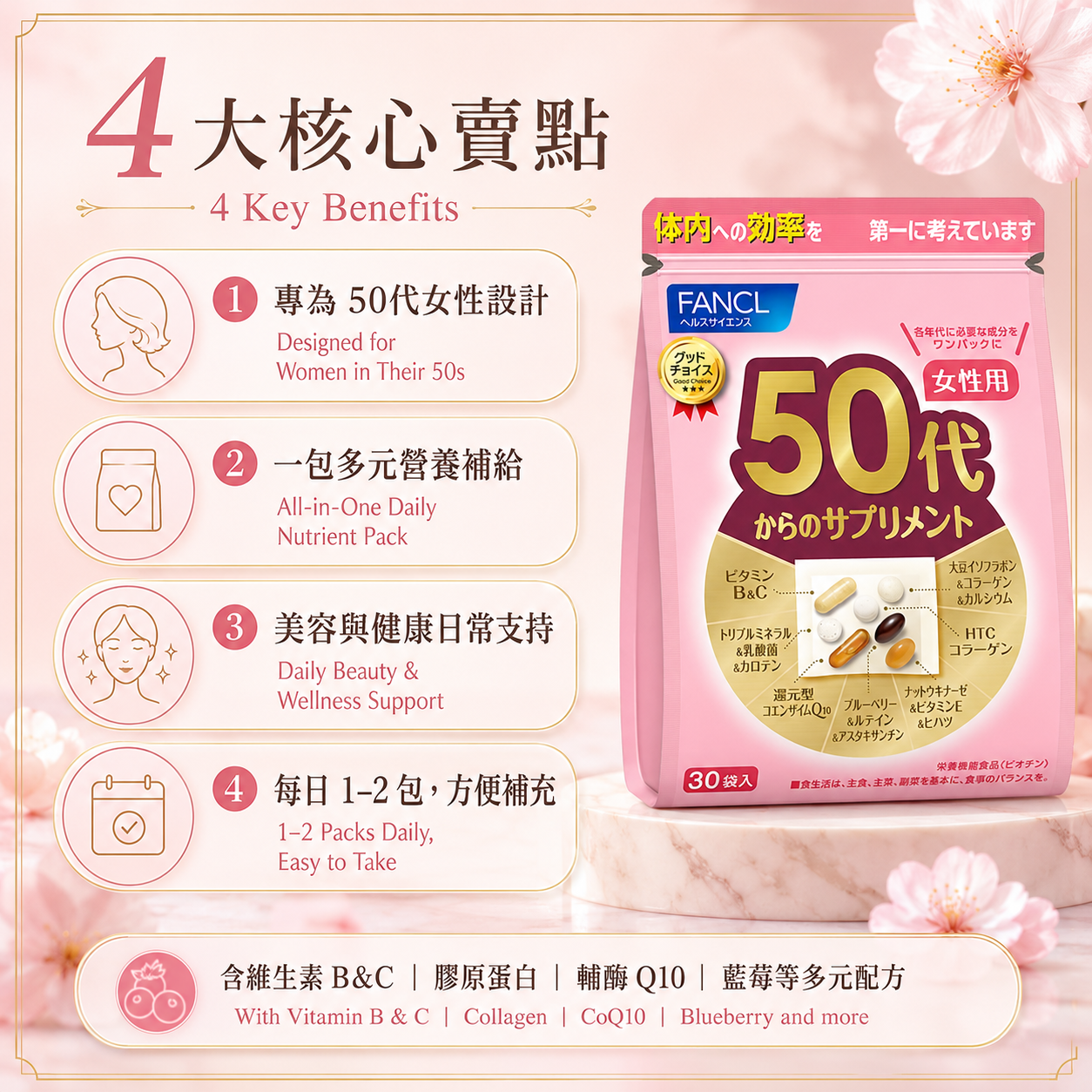 FANCL 50代女性日常營養 / 50s Women Daily Supplement｜Japan Direct