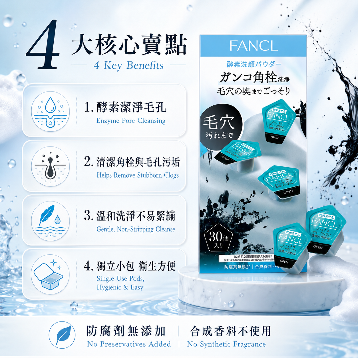 FANCL 酵素洗顏粉商品特色與賣點