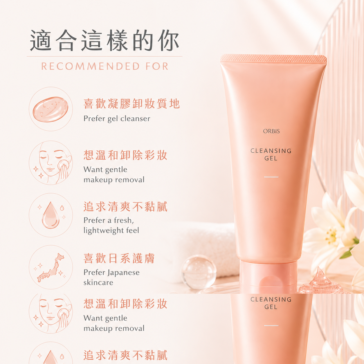 ORBIS Cleansing Gel recommended for