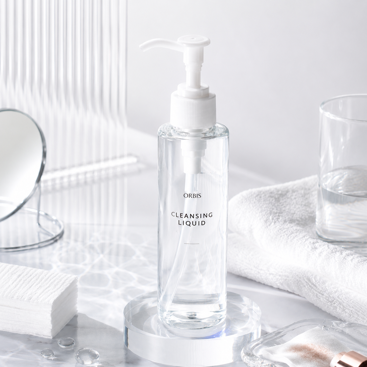 ORBIS Cleansing Liquid bottle lifestyle