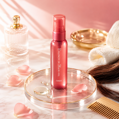 ORBIS Essence in Hair Oil bottle lifestyle