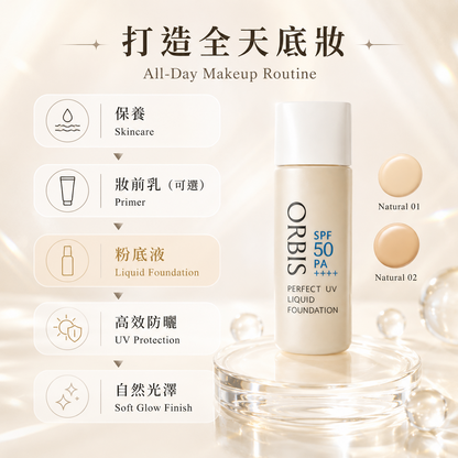 ORBIS 高防曬液體粉底全天底妝步驟