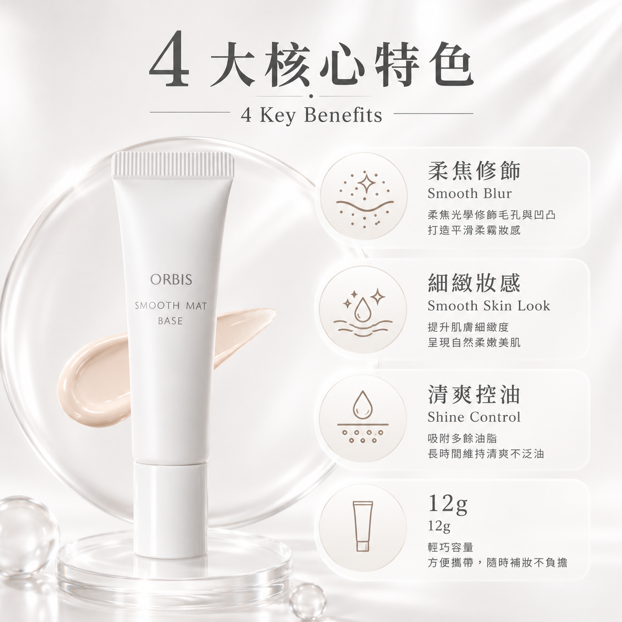 ORBIS Smooth Mat Base 柔焦控油特色