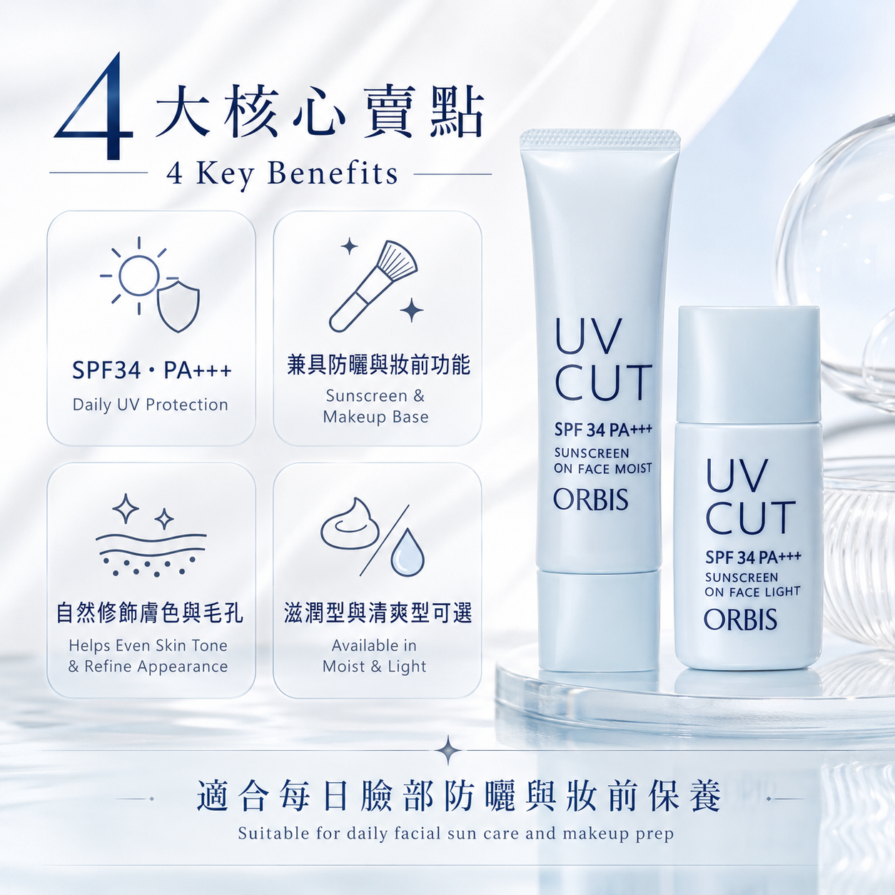 ORBIS Sunscreen On Face SPF34 PA+++ benefits