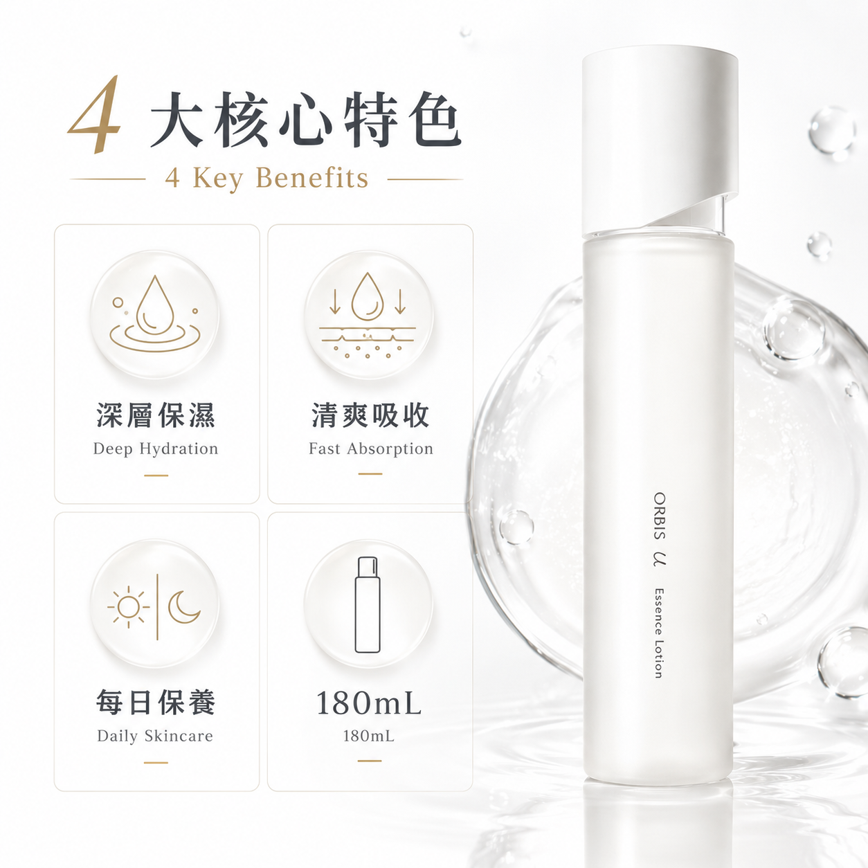 ORBIS U Essence Lotion 四大產品特點