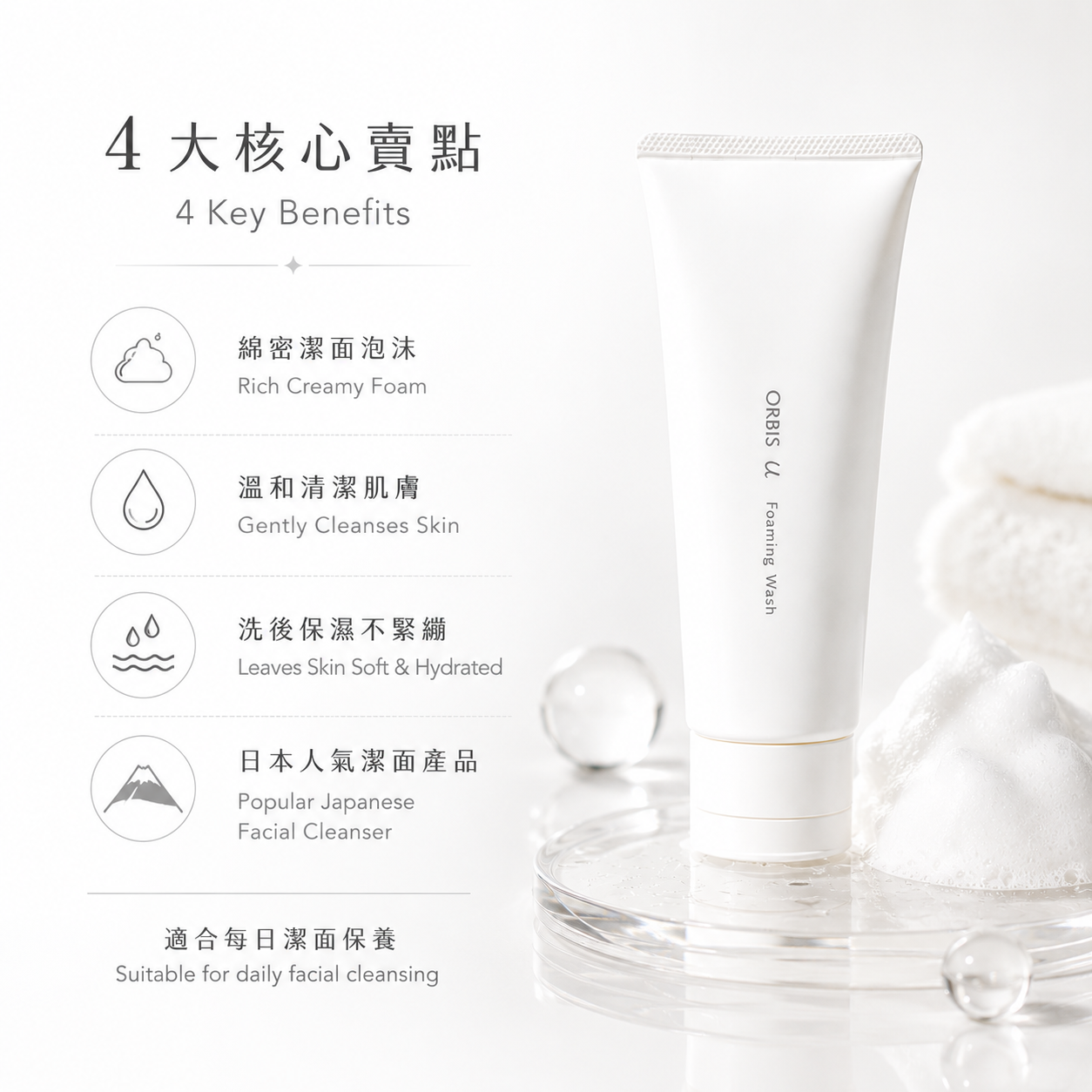 ORBIS u Foaming Wash key benefits