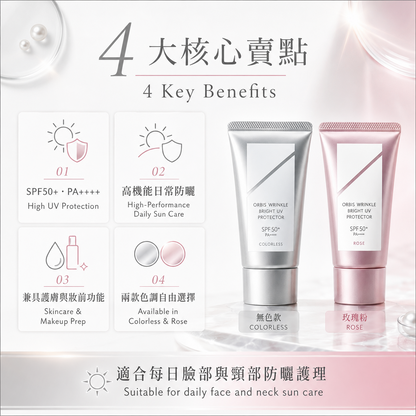 ORBIS Wrinkle Bright UV Protector N key benefits SPF50+ PA++++