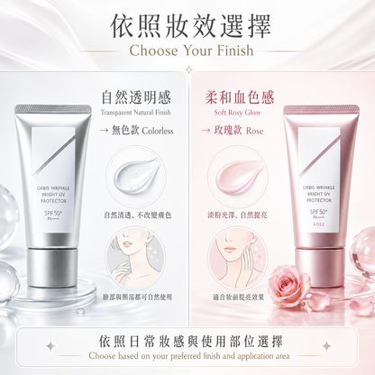 ORBIS Wrinkle Bright UV Protector N finish comparison