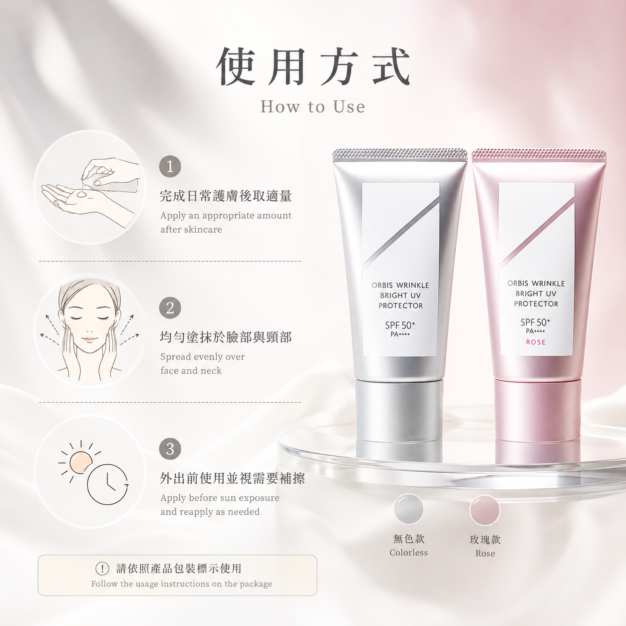 ORBIS Wrinkle Bright UV Protector N how to use