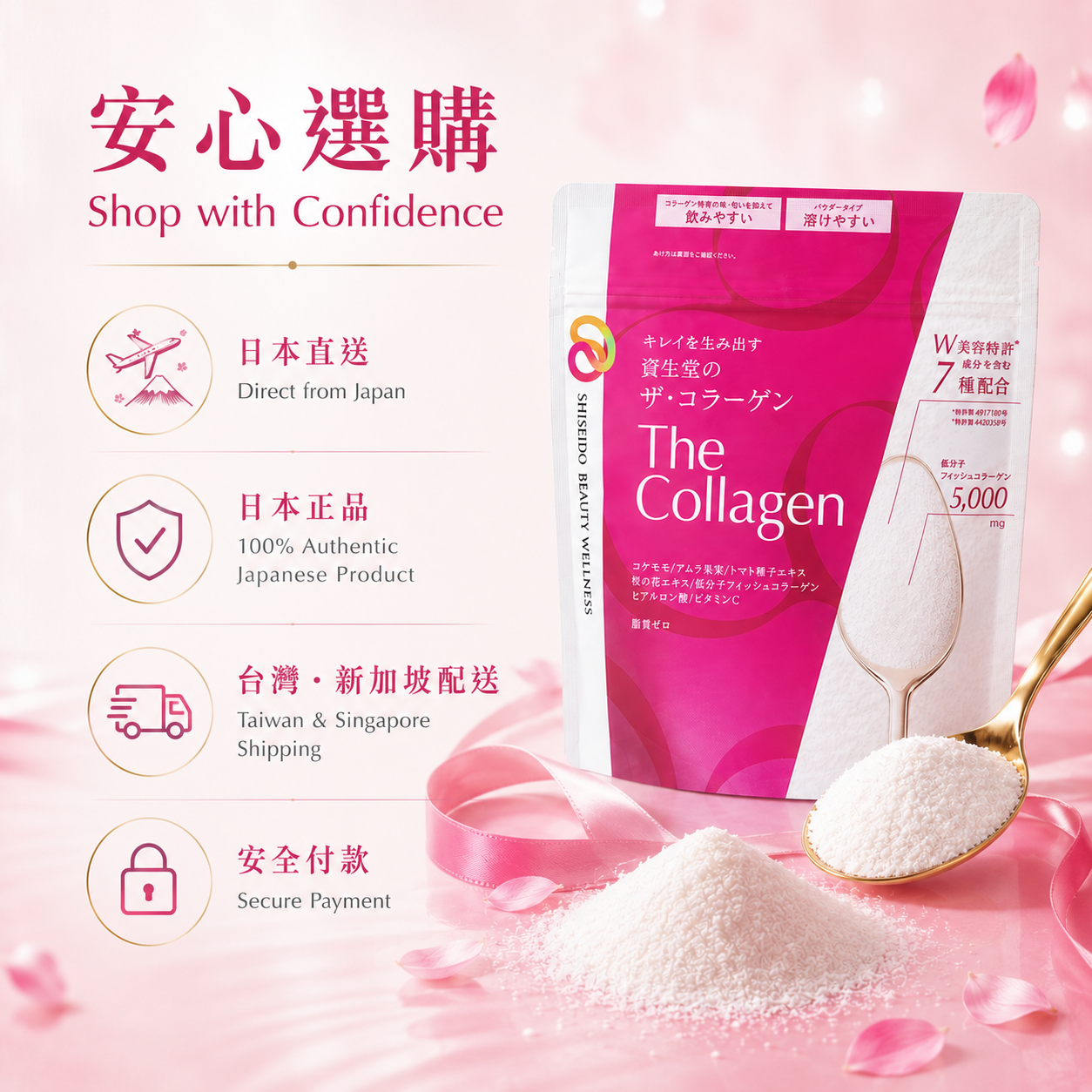 SHISEIDO The Collagen Powder 日本直送與配送資訊